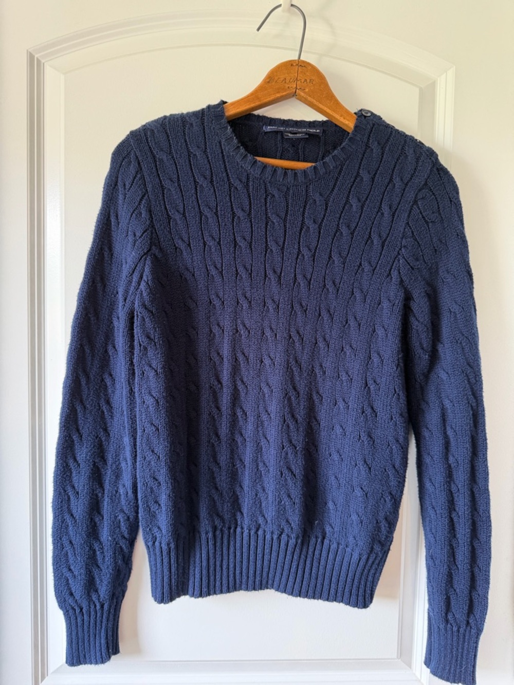Vintage Ralph Lauren Golf Men's Navy Cable knit Crewneck Sweater